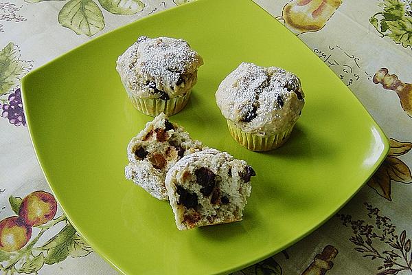 Banana Walnut Muffins with Chocolate Chips