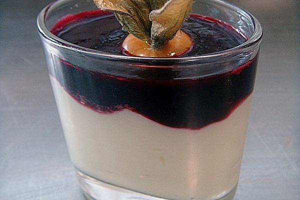 Bavarian Cream with Strawberry Sauce