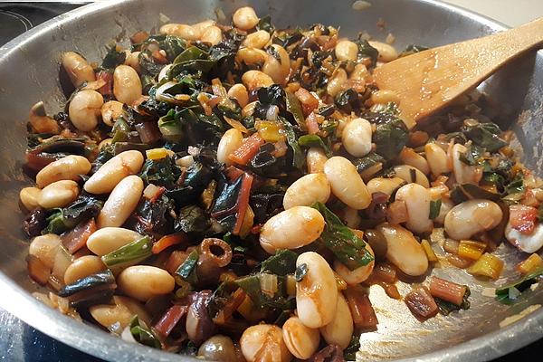 Beans, Chard and Feta Pan