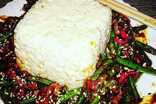 Beef and Green Beans with Teriyaki Sauce