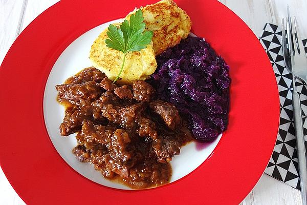 Beef Goulash in Roaster from Oven