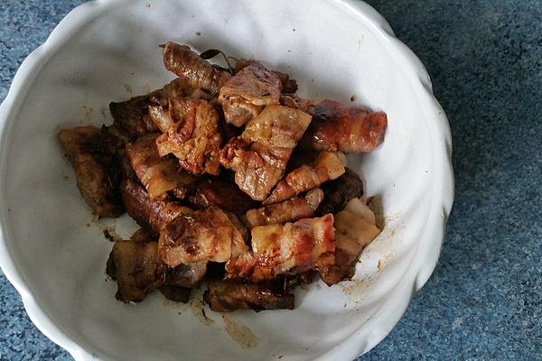 Beef Steak Strips Wrapped in Bacon