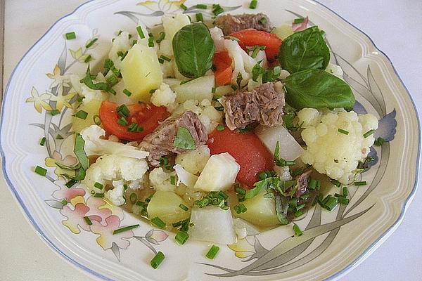 Beef Stew with Tomatoes, Celery and Kohlrabi