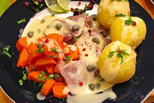 Beef Tongue with Caper Sauce