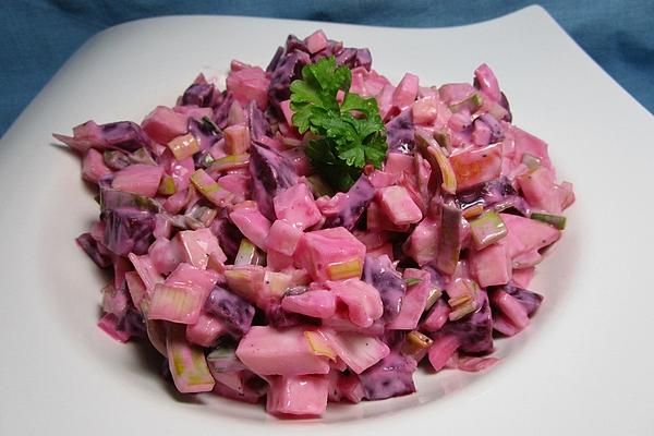 Beetroot Salad with Apple, Leek and Yogurt Dressing