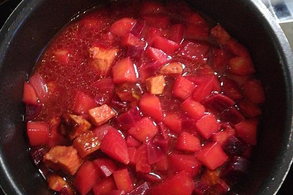 Beetroot Stew with Smoked Pork