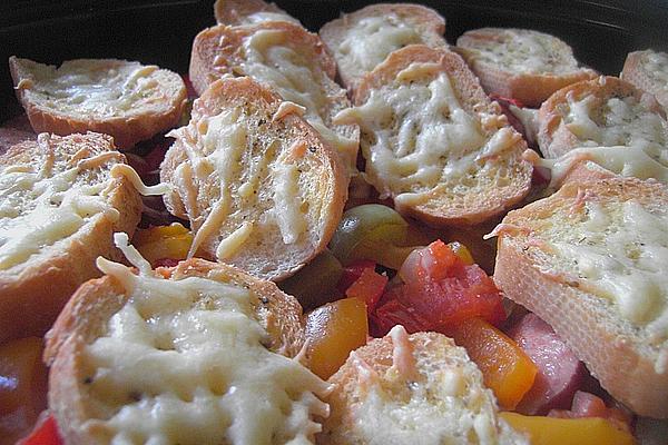 Bell Pepper Casserole with Baguette Crust