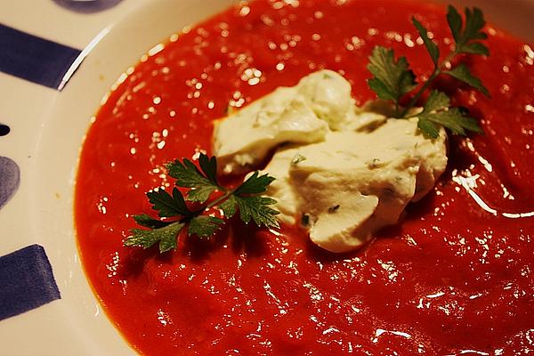 Bell Pepper Soup with Sangrita