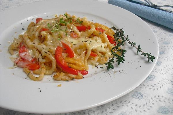 Bell Pepper Spaetzle Pan with Honey