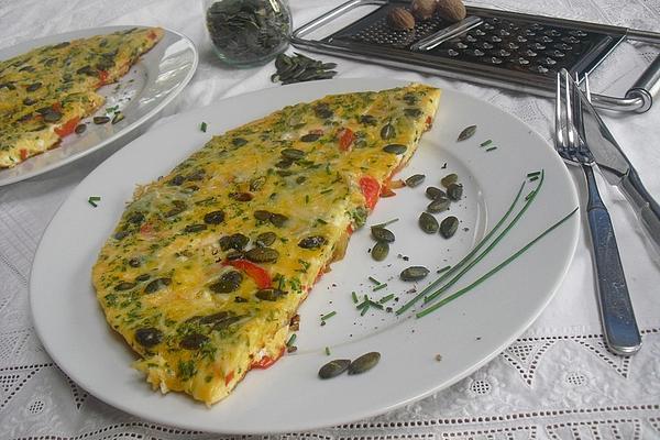 Bell Pepper Tortilla with Pumpkin Seeds