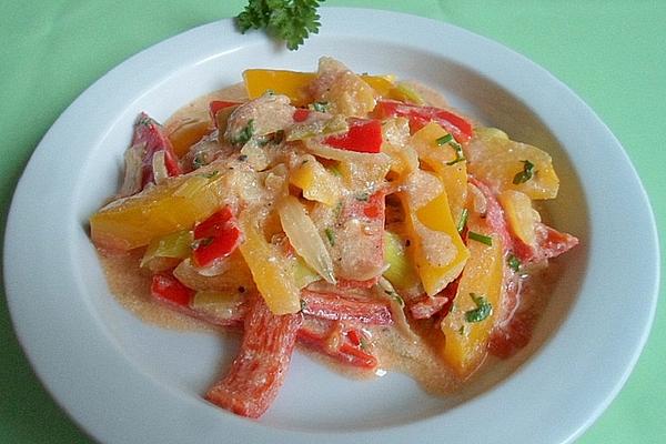 Bell Pepper Vegetables with Tomatoes and Leeks