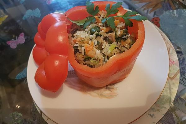 Bell Peppers Filled with Mushrooms