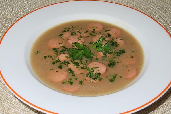 Black Bread Soup with Frankfurters
