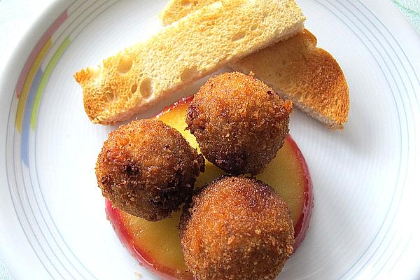 Black Pudding Praline on Caramelized Apple