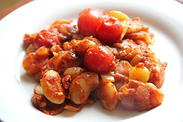 Braised Giant Beans with Cherry Tomatoes