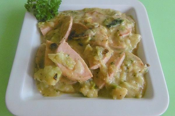 Braised Savoy Cabbage with Meat Sausage