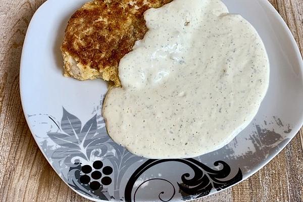 Breaded Schnitzel with Cream Cheese and Cream Sauce