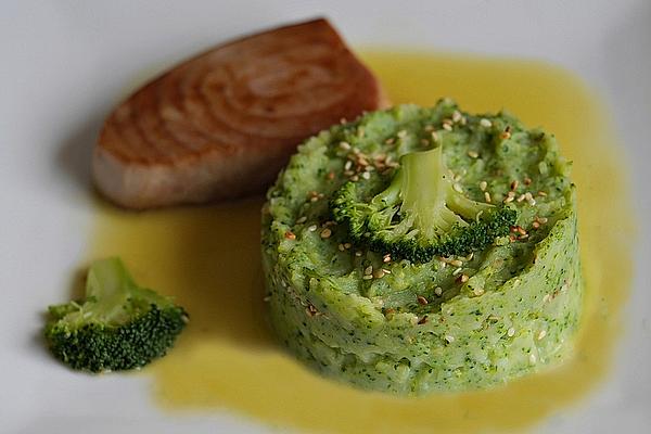 Broccoli Mashed Potatoes with Wasabi and Sesame Seeds
