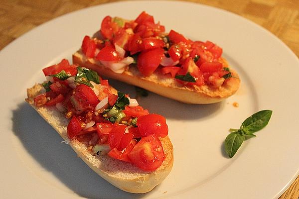 Bruschetta with Cherry Tomatoes and Basil