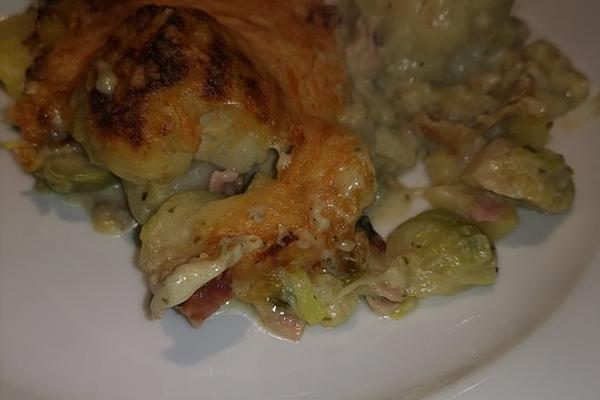 Brussels Sprouts and Cauliflower Casserole