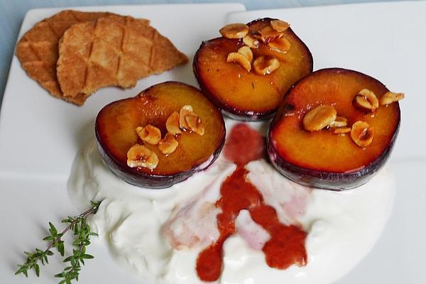 Caramelized Plums with Yogurt