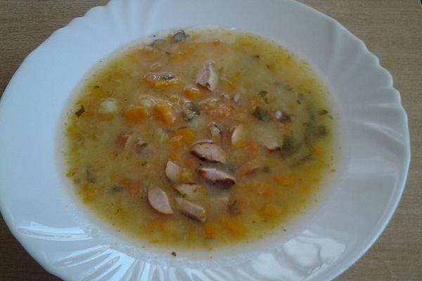 Carrot Potato Soup with Sausages