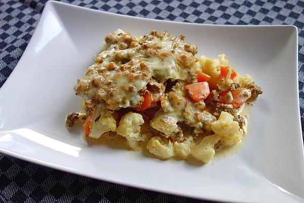 Cauliflower – Carrots – Mince Casserole