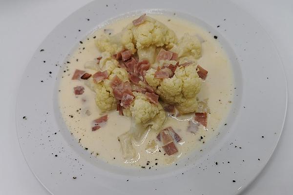 Cauliflower in Ham and Cheese Sauce
