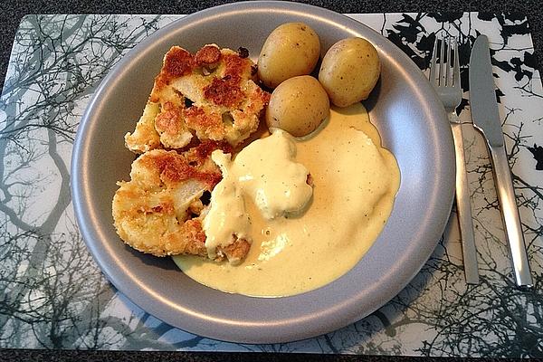 Cauliflower on Goat Cheese Mustard Sauce