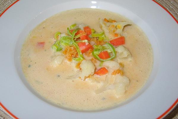 Cauliflower Soup with Red Lentils