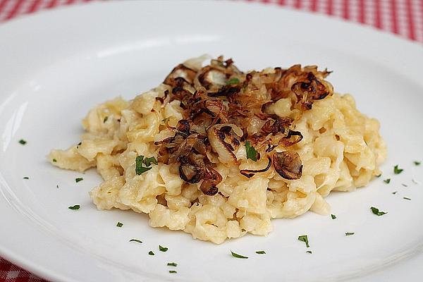 Cheese Spaetzle with Mountain, Farmer`s Cheese, Romadur and Limburger