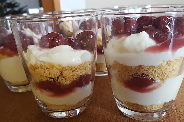 Cherry Cheesecake Dessert in Glass
