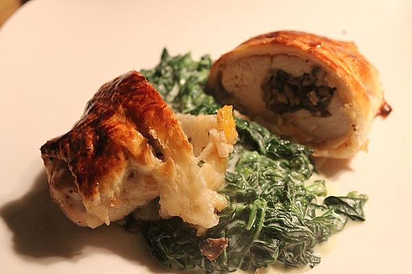 Chicken Breast in Batter with Mushroom Filling