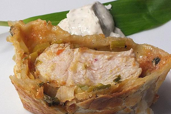 Chicken Breast in Puff Pastry Strudel