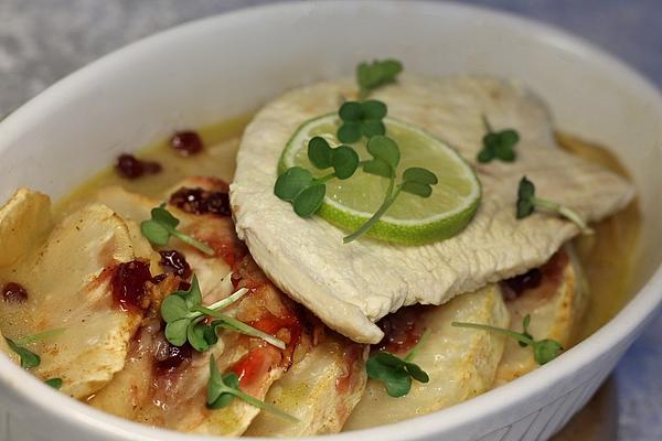 Chicken Breast on Celery and Apple Casserole