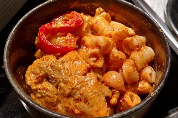 Chicken Breasts Baked with Sour Cream Pesto Sauce
