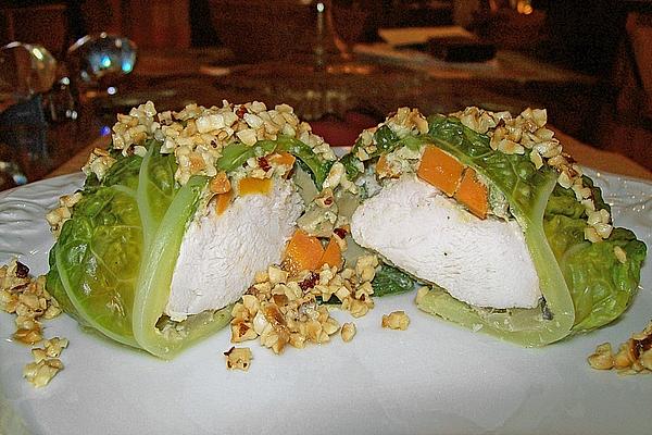 Chicken Breasts Wrapped in Savoy Cabbage