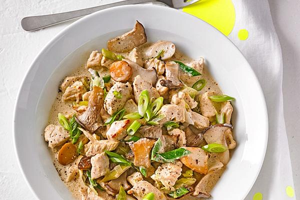 Chicken Fricassée with King Oyster Mushrooms