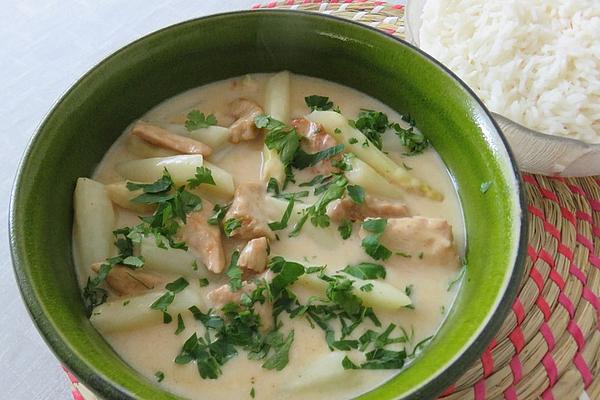 Chicken Fricassee with Asparagus and Rice