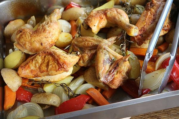 Chicken in Bed Of Vegetables