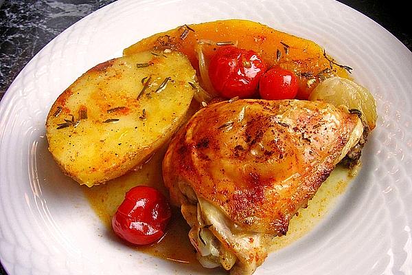 Chicken Legs on Pumpkin from Oven