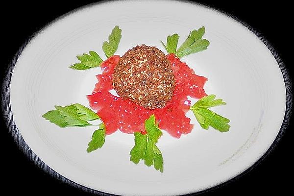 Chicken Liver Praline on Raspberry – Sparkling Wine – Jelly