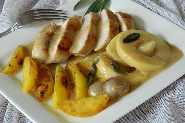 Chicken Schnitzel in Apple and Sage Cream