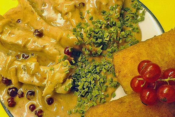 Chicken Schnitzel in Cranberry Cream