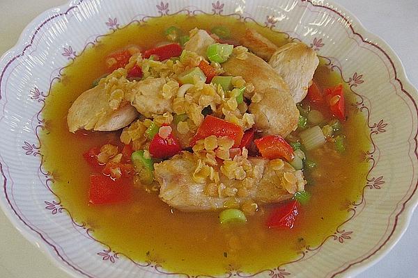 Chicken Soup with Red Lentils