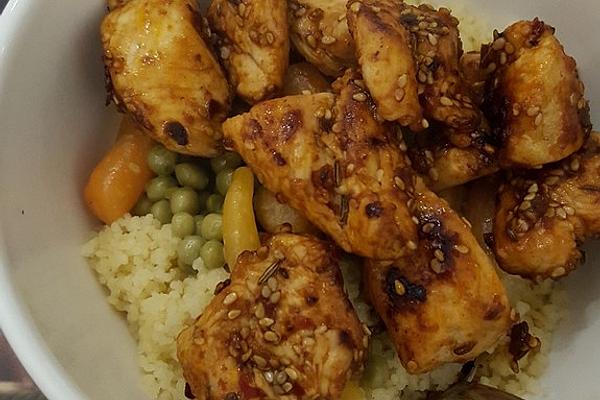 Chicken with Couscous and Coconut Curry Sauce