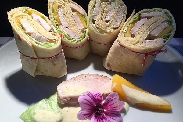 Chicken Wrap with Mango and Curry Yogurt