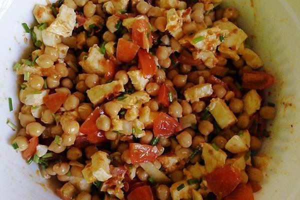 Chickpea Mozzarella Salad with Fresh Lemon Dressing