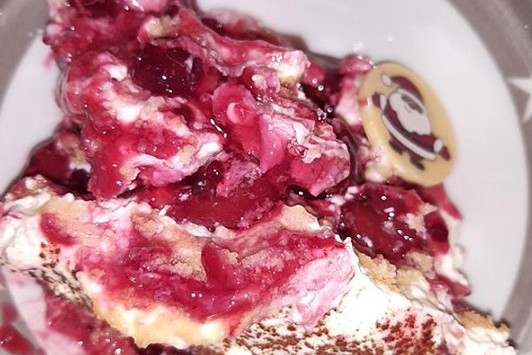 Children`s Tiramisu with Red Fruit Jelly