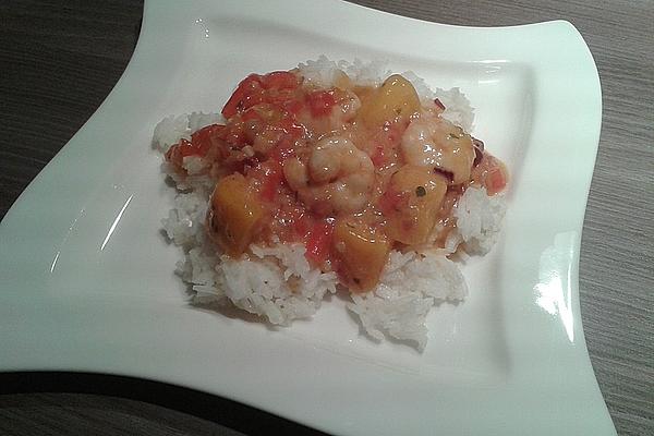 Chili Prawns with Paprika and Mango Vegetables